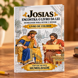 Livro de colorir bíblico infantil Josias encontra o Livro da Lei – Conhecendo Kids