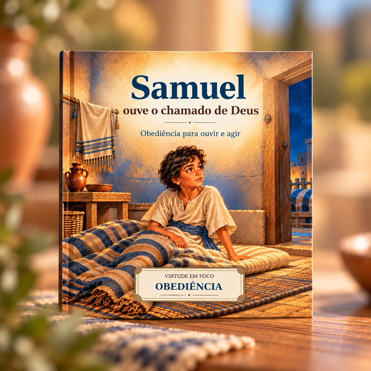 Capa do livro Samuel Ouve o Chamado de Deus, da coleção Virtude em Foco — Obediência. Samuel em pdf para imprimir