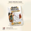 Davi poupa Saul — Livro de colorir em PDF A5 2 Livro de colorir com Davi mostrando o pedaço do manto de Saul diante da caverna na capa parcialmente colorida.