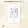 Davi poupa Saul — Livro de colorir em PDF A5 5 Desenho para colorir com Davi mostrando um pedaço de tecido ao rei Saul diante da caverna.