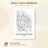 Davi poupa Saul — Livro de colorir em PDF A5 4 Desenho para colorir com Davi e seus homens caminhando entre rochas e palmeiras.