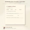 Página de atividade com quatro frases para completar usando as palavras caverna, manto, Saul e seguro.