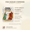 Capa de Ester e informações do PDF: 14 páginas A5, dez cenas, textos em caixa alta e instruções de impressão.