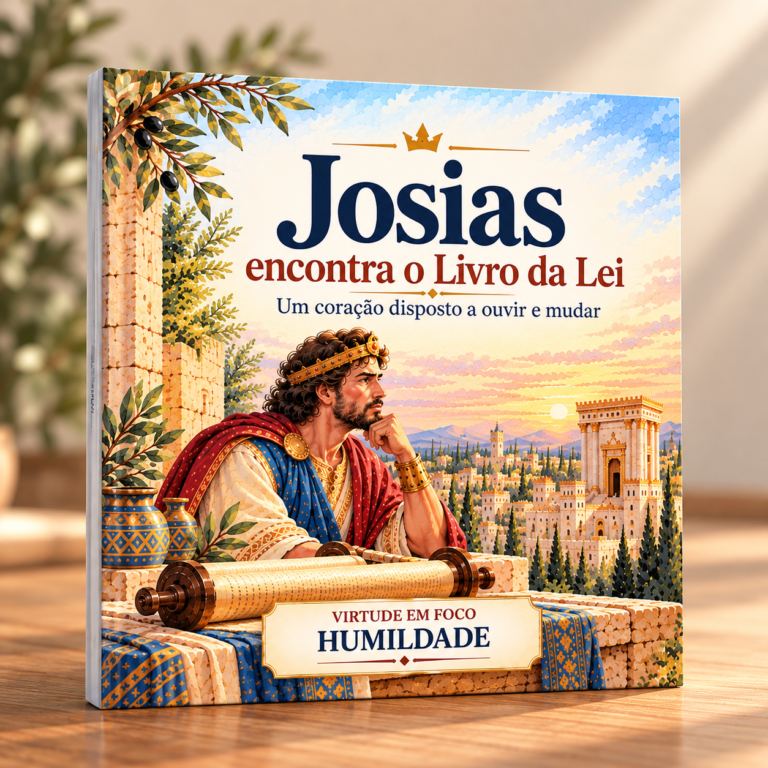 Capa do livro infantil Josias Encontra o Livro da Lei, da coleção Virtude em Foco — Humildade